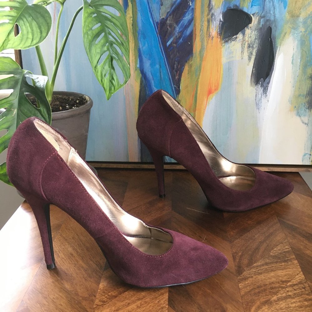 Steve Madden Carli Maroon Real Suede Heels Sz 10